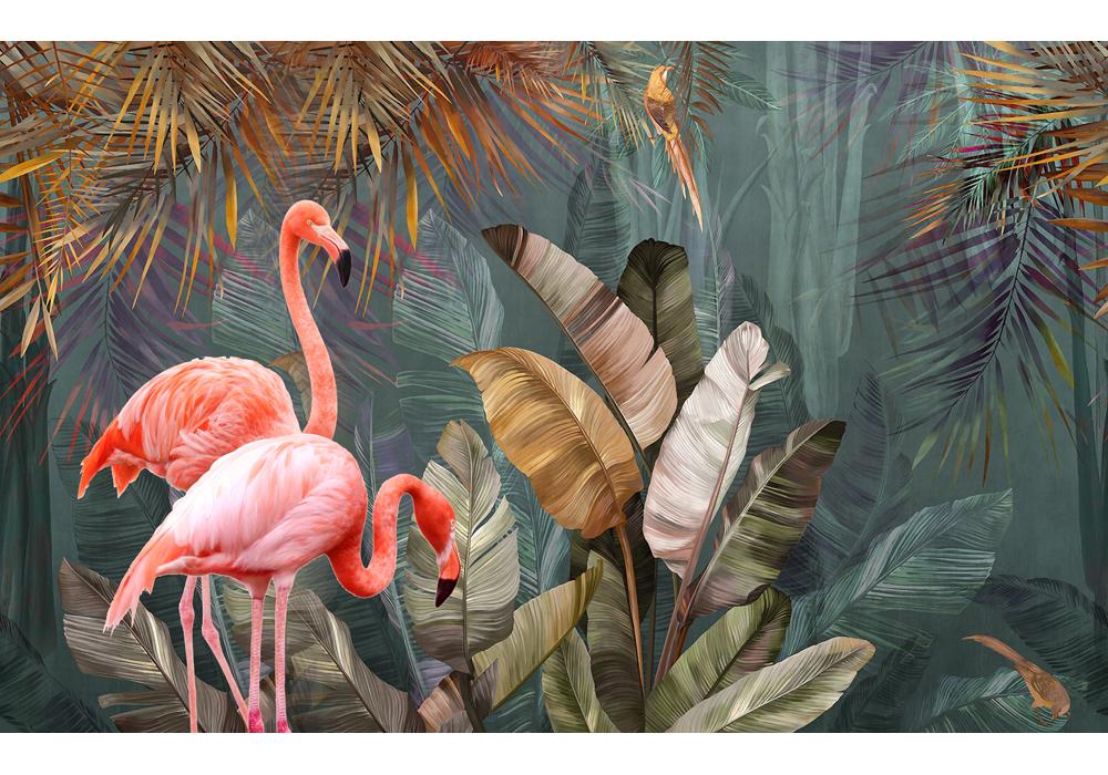 Flamingo Green plant tapestry Bathroom Hawaii Flower Printing Cactus Succulent Shower Selva Hanging Cloth Home Decor Tapestry