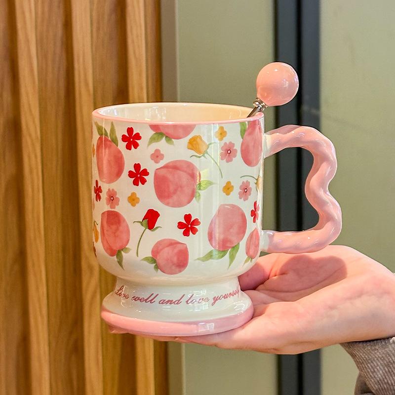 Cană ceramică drăguță pentru fructe cadou de ziua de naștere fată cană cafea lapte cadou suvenir prietenă cutie cadou