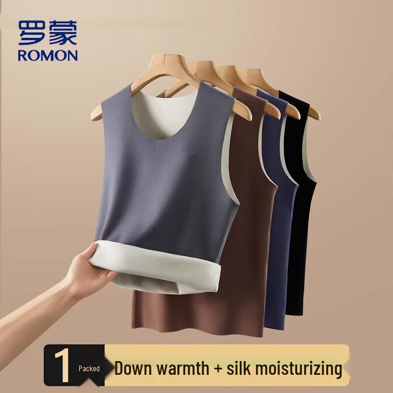 ROMON Men's Seamless Thermal Fleece-Lined Undershirt