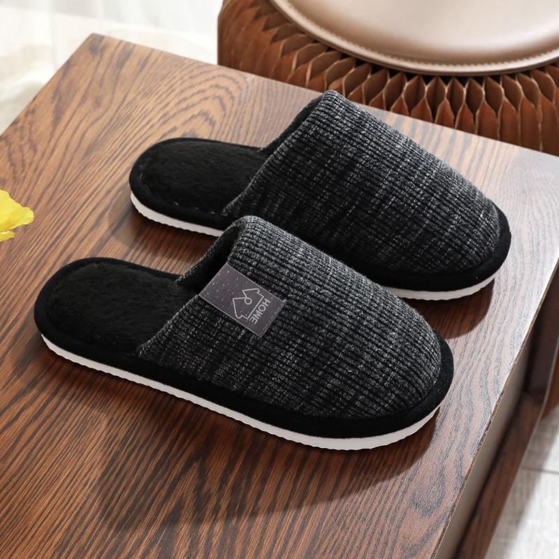 2025 new men's home slippers EVA sole solid color men's cotton slippers manufacturer wholesale