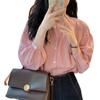 Pink Striped Shirt Female Design Sense Niche French High Sense Shirt Small Chic Tops Vintage Basic Office Casual Women Shirt Comfortable Clothes