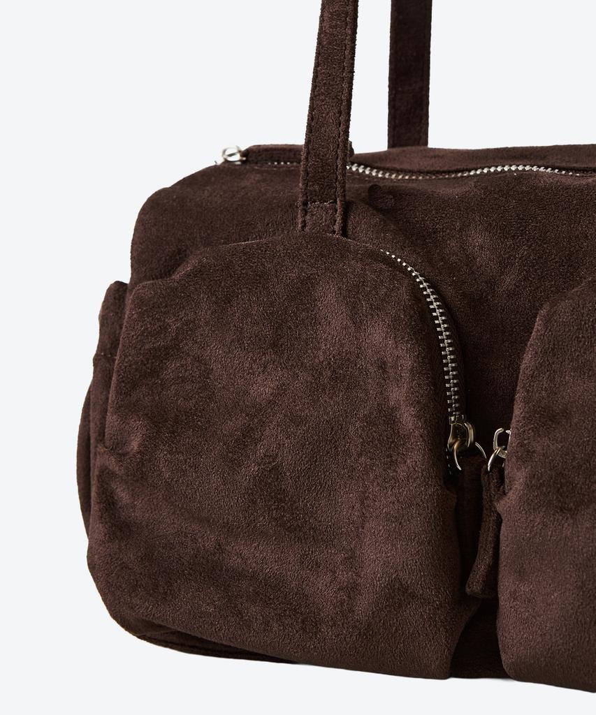 Shoopen Suede Shirred Pocket Shoulder Bag Hpabggf906