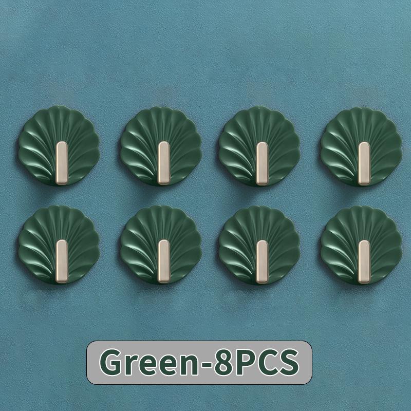 8PCS No Hole Sticky Hooks Powerful Transparent Hooks for Entryway Bedroom Kitchen Storage Multi-functional