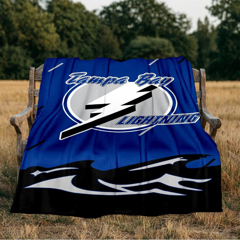 Bay Lightning Hockey Blanket Flannel Throw for Sofa, Indoor, Camping, Living Room, Office, Chair, And Bed Soft Birthday Gift