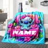 Customiz Name Personality Stitch Blanket Soft &Warm Sofa Office Bed Travel Lunch Break Blanket, Gift Suitable All Seasons