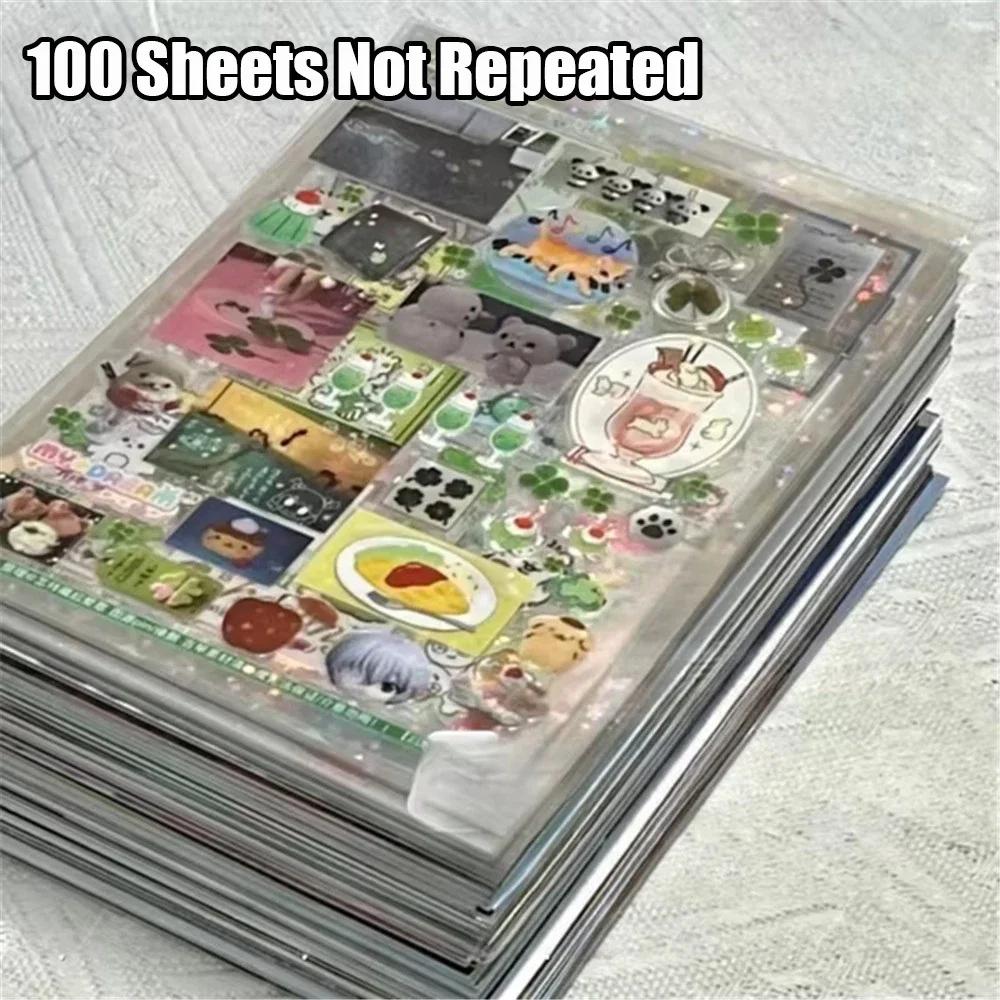 

100 Sheets Non-repetitive Y2K Random Cute Glitter Sticker for Phone Luggage Journal Sticker Kawaii Decoration Sticker Gift none