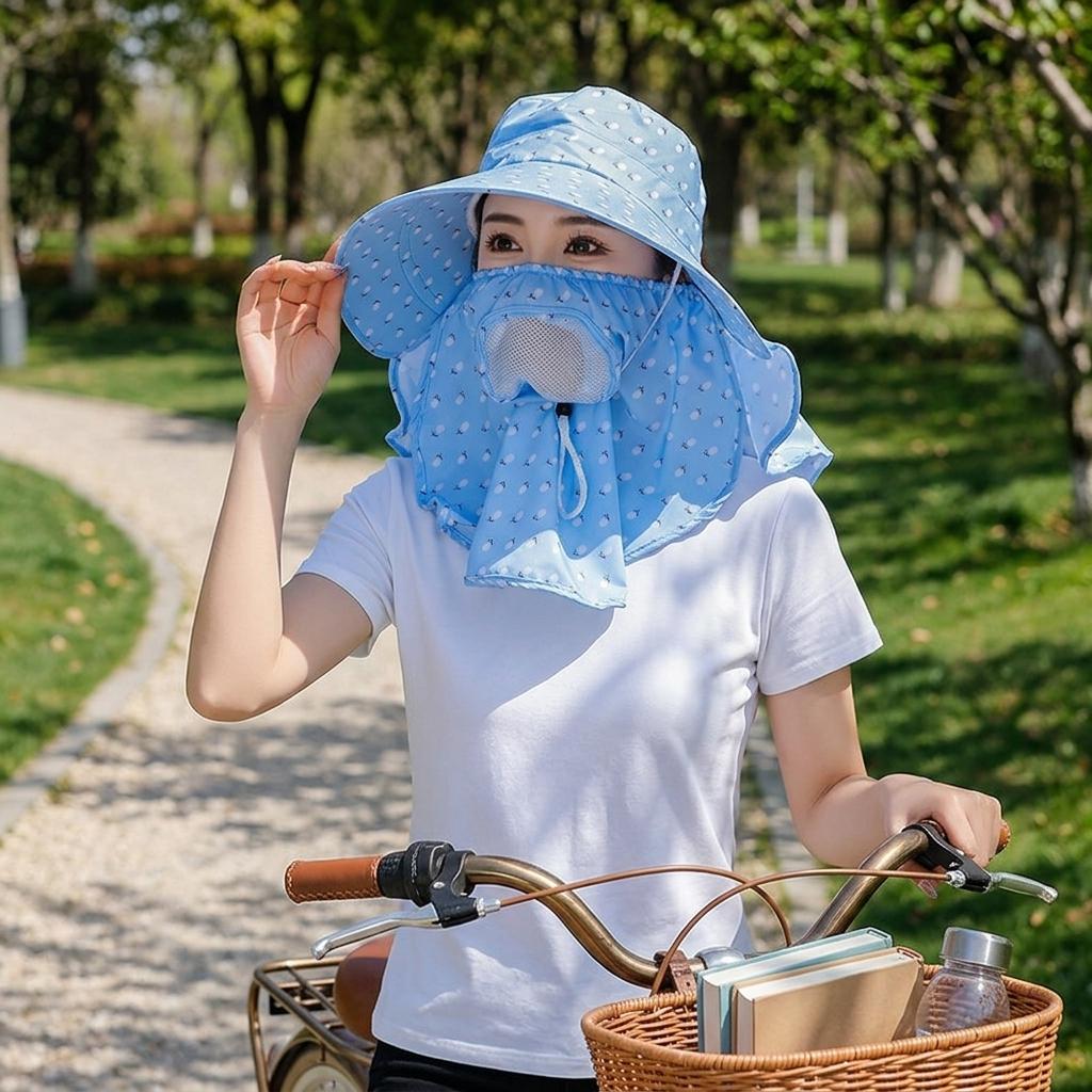 Women Sun Hat With Full Face And Neck Protect For Summer Outdoor Activities
