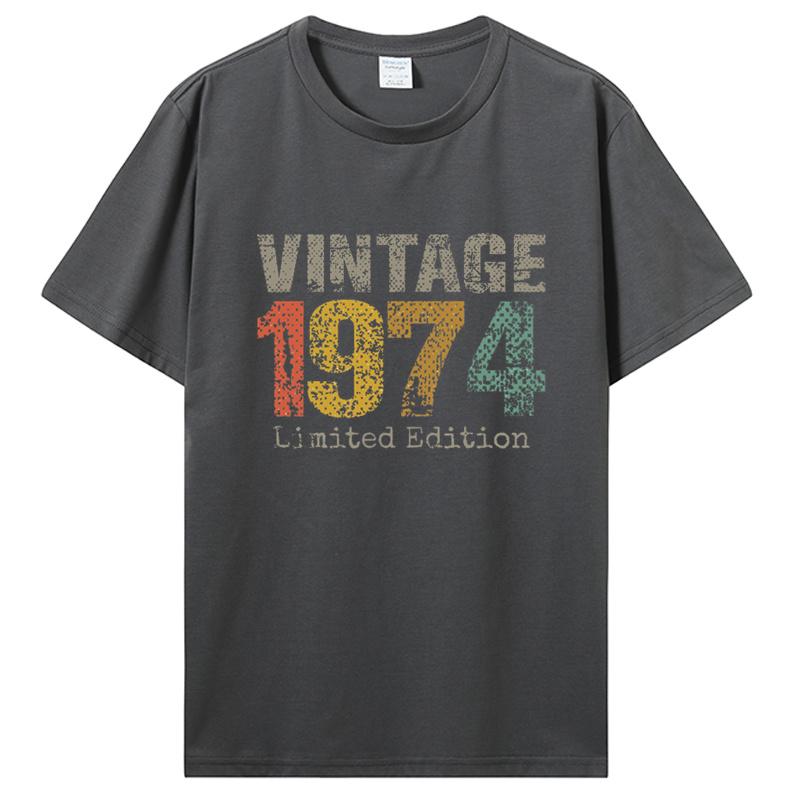 Old Vintage 1974 Birthday Men Women T-Shirt Wife Husband B-Day Presents Sayings Quote Graphic Clothing Oversized Tshirt