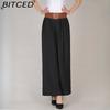 BITCED Women's Fashion Casual Solid Color Print Pants & Capris