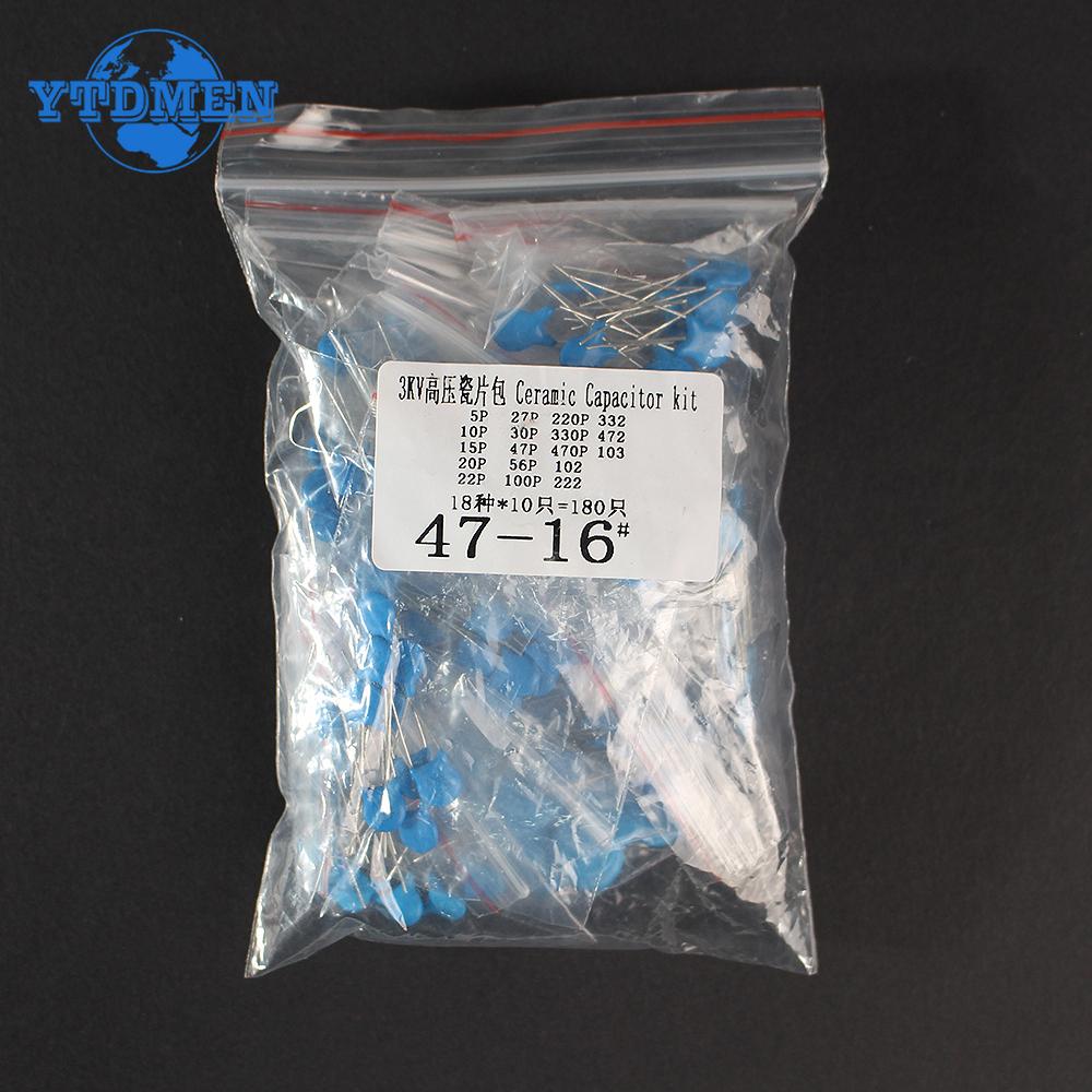 180PCS 3KV High Voltage Ceramic Capacitor 5P 10P 15P 20P 22P 27P 30P 47P 56P 100P 220P 330P 470P 102 222  332 472 103