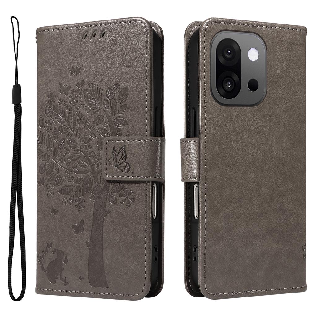 For OnePlus 13T 5G Phone Case with Stand Cat Tree Pattern Leather Wallet Mobile Cover