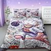 Duvet Cover One Piece Kids Cartoon Luffy Bedding Set with 2 Pillowcases Soft and Cozy Bedroom Bed Decor Teens Boys Gifts