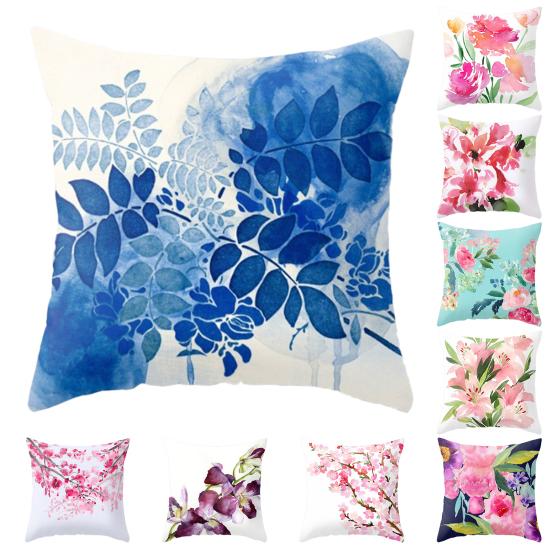 Pillow Cover Fancy Shrink-resistant Portable Pillow Cover Vibrant Color Floral Cushion Case Pillow Cover Household Supplies