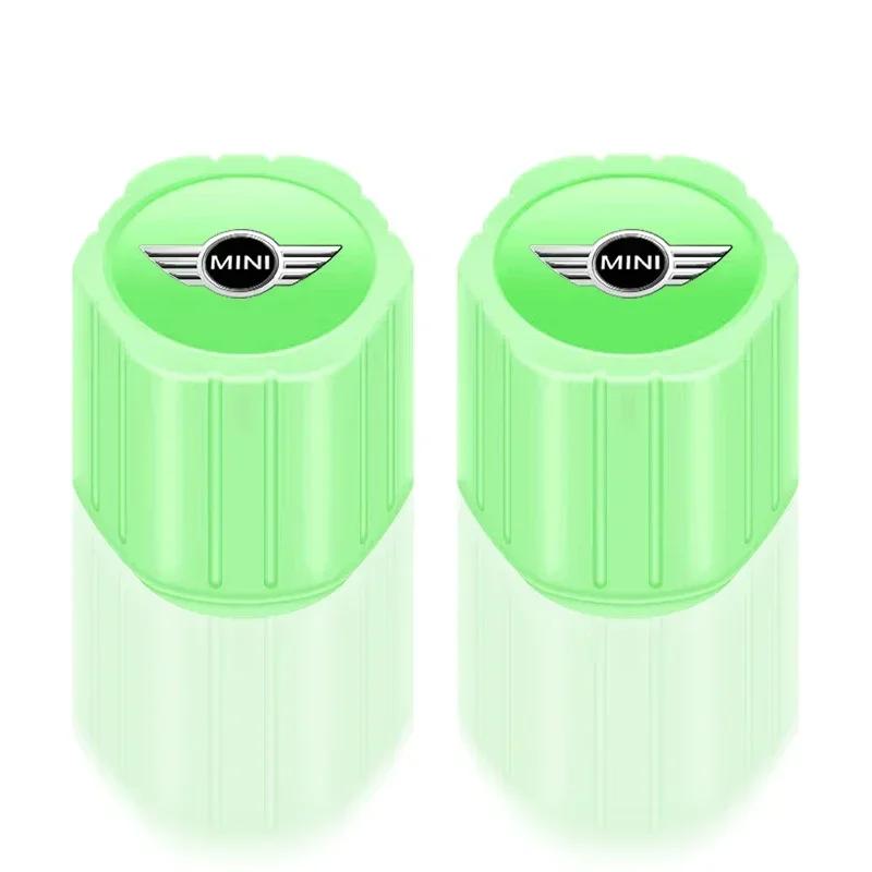 YKRC8 2025 For Bmw Mini 4Pcs Luminous Car Tire Valve Caps Badge Emblem Styling For MINI Cooper Fridge One S F56 R57 R58 R60 JCW Countr