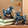 Sculptures et figurines d'animaux en résine Taureau Mignon Décoration et accessoires pour la maison, la chambre, le bureau, la table Richesse Chance Décor Feng Shui