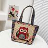 Cartoon embroidered canvas handbag women's bag casual handbag office worker small satchel