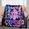 1PC Custom Name Kpop Girl Group Stars flannel blanket versatile,all-season throw suitable for the living room,bedroom,camping,travel,and gift