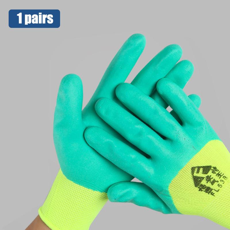 1 pár zimních teplých pneumatik guma odolná proti opotřebení protiskluzové pracovní rukavice nitrilové rukavice konstrukce zahradnické rukavice