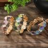 Enamel-colored Round-shaped Interlocking Irregular-shaped Leaf Elastic Bracelet for Ladies, A Fashionable and High-end Leaf-shaped Hand Chain.