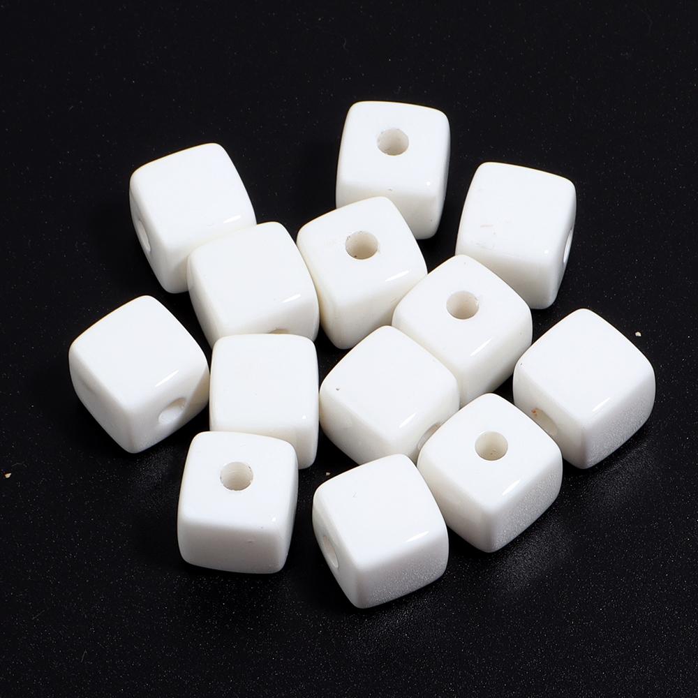 10pcs/Lot Acrylic Square Shape Beads Baking Varnish Cube Spacer Bead for DIY Original Bracelet Necklace Charms Jewelry Making