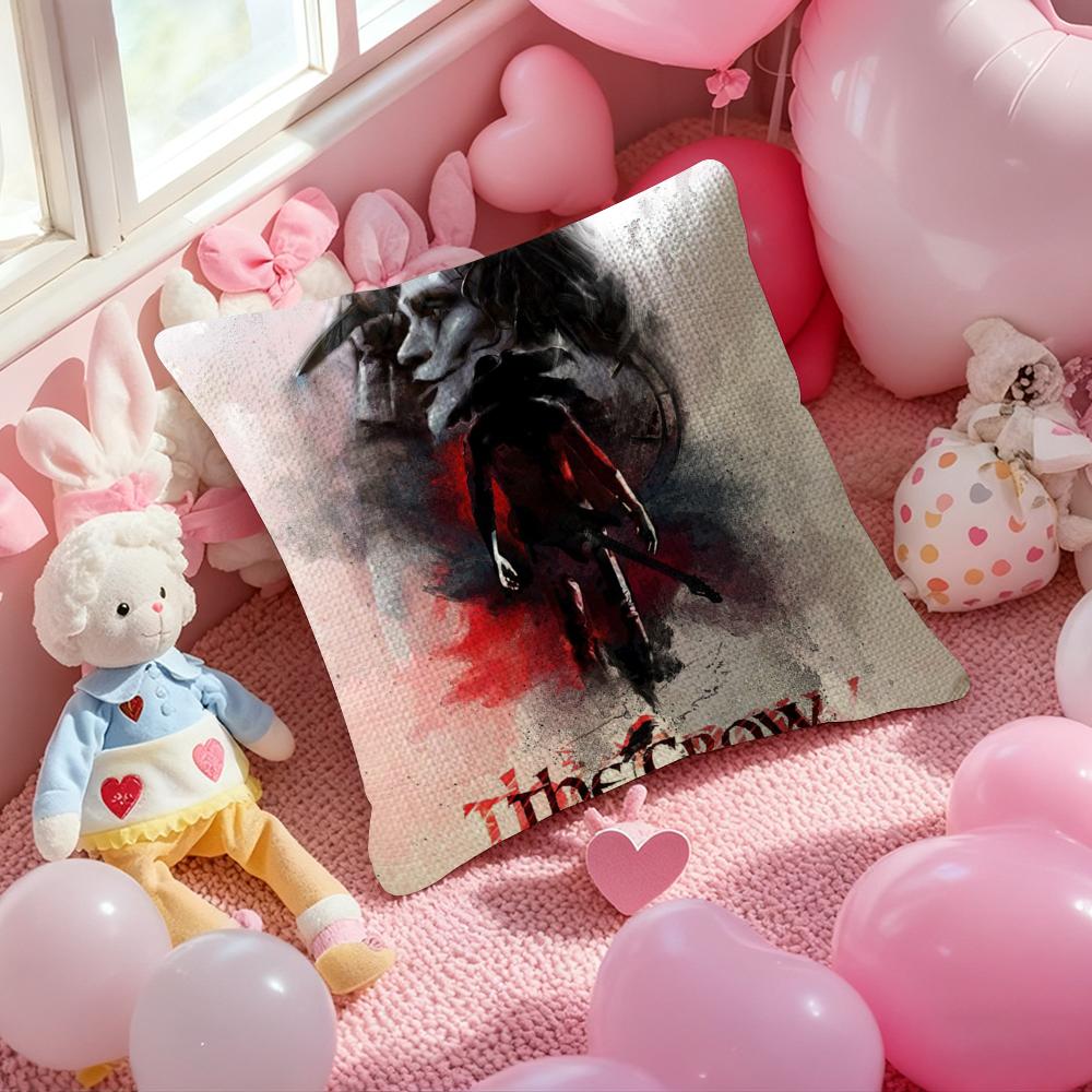 RRaven CCrow Movie Pillow Case Antidustmite Pillowcase Invisible Zipper Silky Short Plush Sofa Cushion Cover