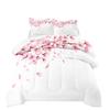 Peach Blossom Landscape Painting Fat Quilt Printing Quilt 3d Printing Bedding Feather Silk Cotton Thickened Three-piece Quilt Cover