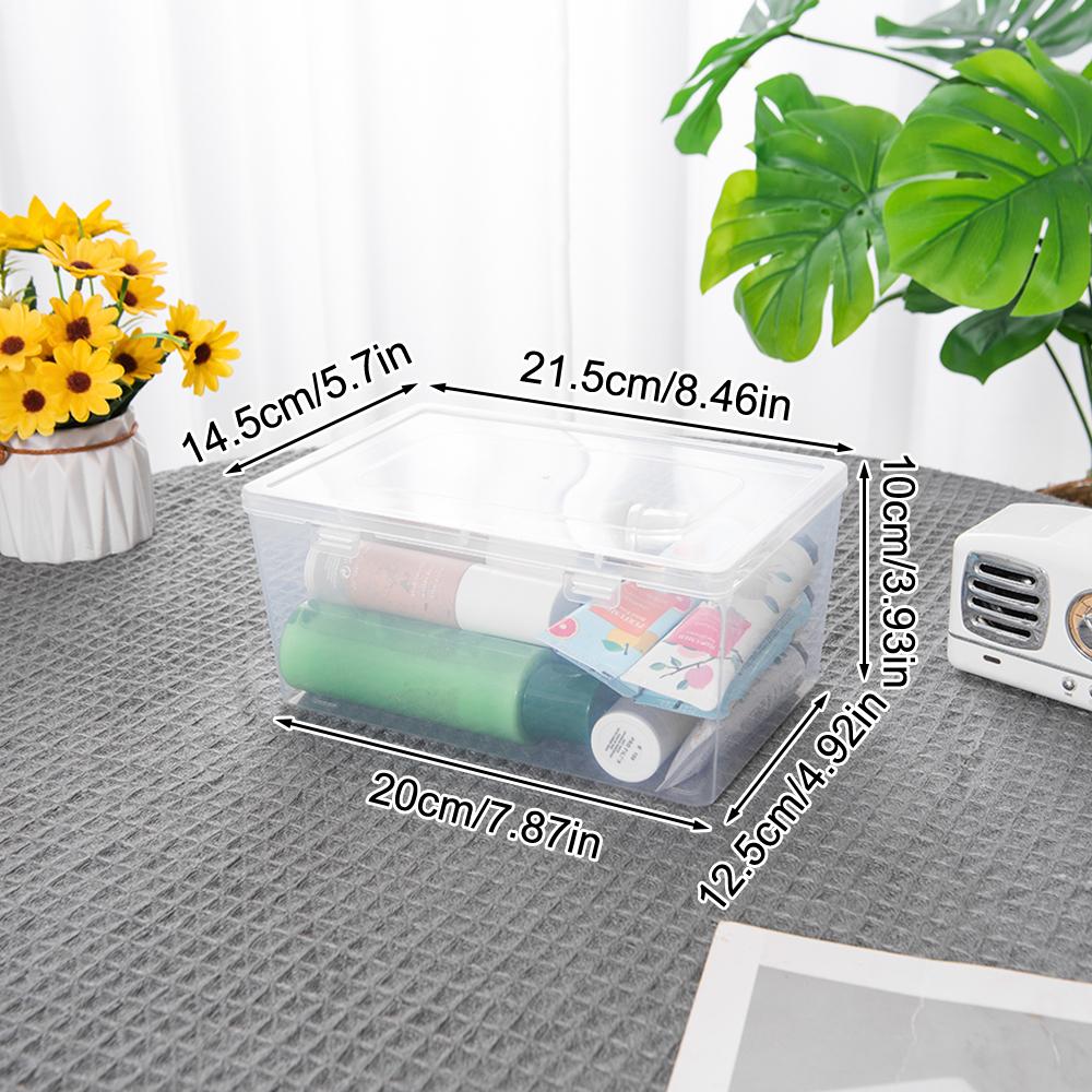 1PC Large Capacity Mask Storage Box Household Desktop Transparent Storage Box Medication And Miscellaneous Transparent Storage