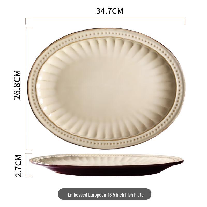 Elegant French Retro Nordic Ceramic Dinnerware Plate