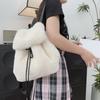 Nowy Pluszowy Plecak Imitacja Króliczego Futra Plecak Studentka Duża Pojemność Sznurek Panterka Jednolity Kolor Wszechstronna Torba Damska