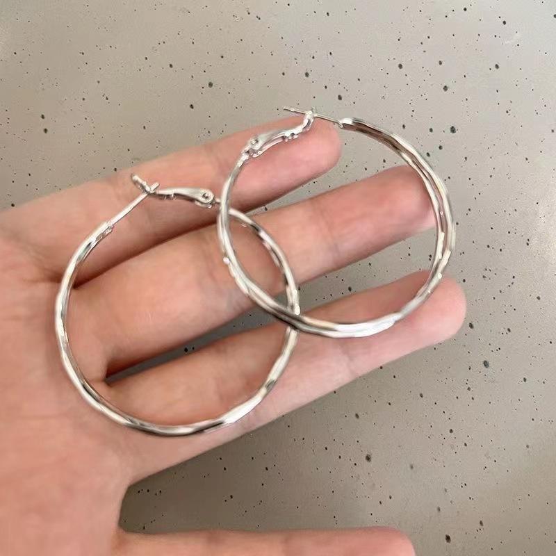 1 Paar doppellagige, übertriebene, große Creolen für Frauen und Mädchen, einfaches Temperament, runde Ohrringe, Schmuck, Zubehör, Geschenke