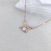 S925 Sterling Silver Bow Pendant Necklace - Women's Simple Luxury Zircon Clavicle Chain