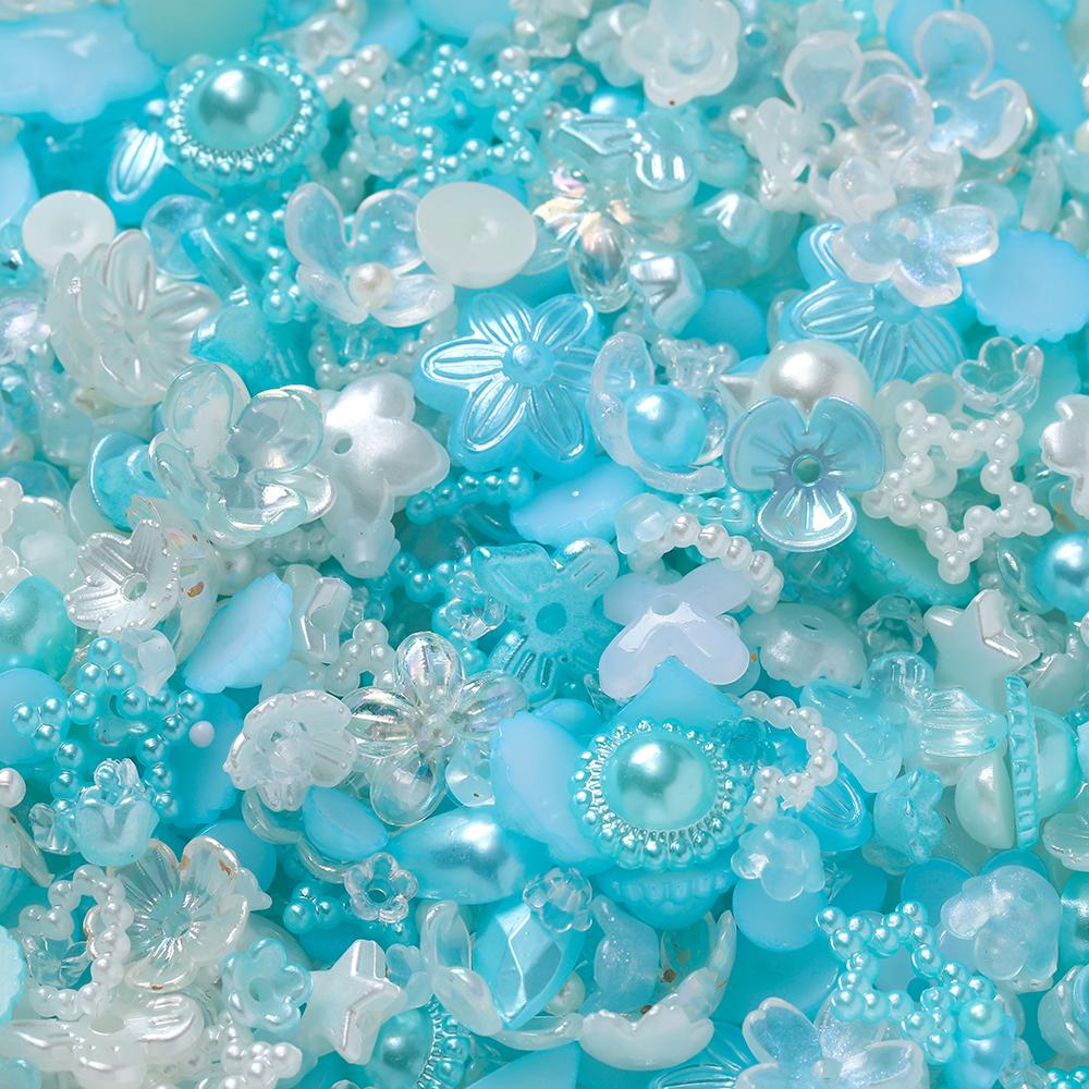 20g Acrylic Mixed Beads Colored Flower Star Shaped Spacer Loose Beads for DIY Jewelry Making Necklace Phone Chain Supplies