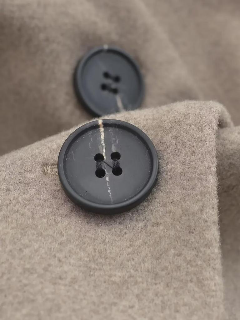 2024 Autumn/Winter Women's Two-Tone Wool Coat: European & American Street Fashion