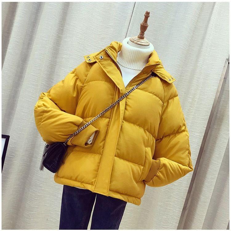 Winter Women's Cute Hooded Cotton-padded Jacket Women's Short Solid Color Bread Coat Student Cotton-padded Jacket