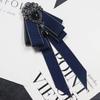 Crystal Black Rhinestone Ribbon Bowtie Ribbon Ribbon Bow Brooch Retro Bow Tie  For Men and Women
