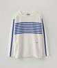Public Figure Striped Boat Neck Sweater_Ivory
