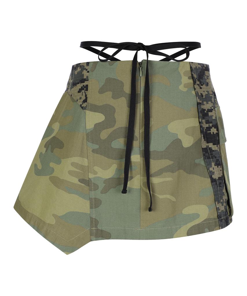 Lara Fox Kamo Skirt Khaki Bq2Ws001