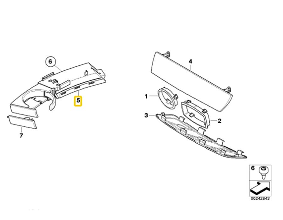 Pro BMW Z4 E85 E86 2003-2008 Přední držák pohárku levá strana řidiče 51457070323