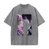 Iguro Obanai Kanroji Mitsuri Demon Slayer Print T-shirt Men Women Short Sleeve Clothing Cotton Tshirt Harajuku Washed Tops Tee