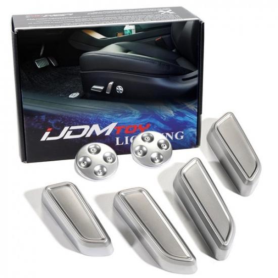 

6pc Satin Silver Decor Trims For Model 3 and Model Y Front Driver/Passenger Seat