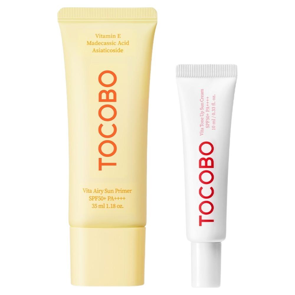 TOCOBO Vita Airy Sun Primer SPF50+ PA++++ 35ml + Tone-Up Sunscreen 10ml Set