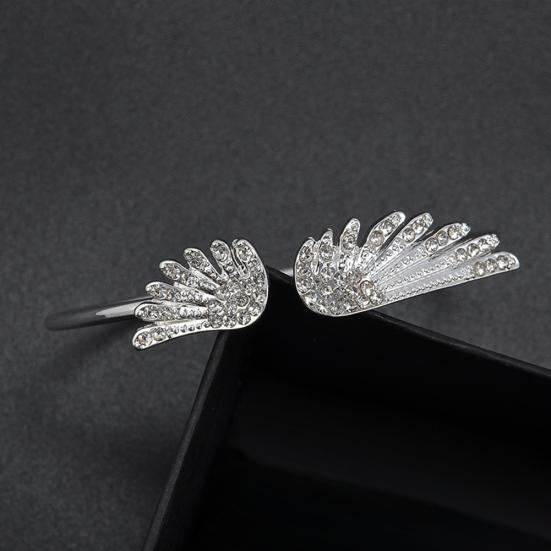 Jewelry Rhinestones Angel Wing Female Cuff Thin Bracelet Open Bangle