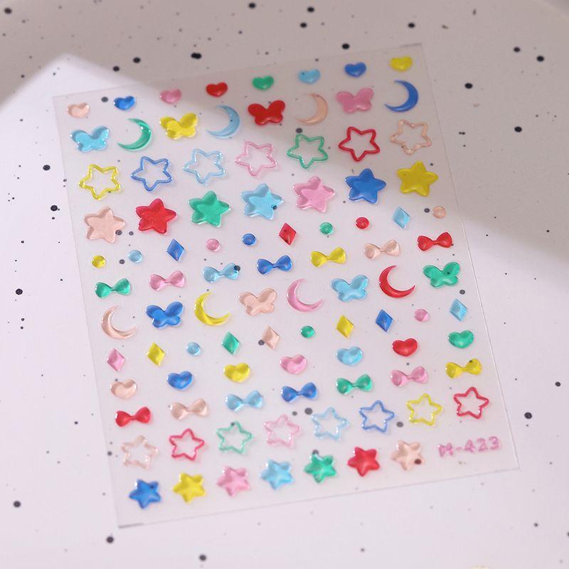 

Qiji Желейный клей Сердце Звезда Луна Наклейки для ногтей Водонепроницаемая наклейка для ногтей Декоративные наклейки Украшение M423 M423 (jelly gum)