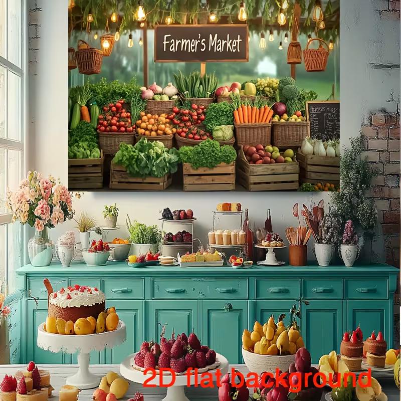 Fresh Green Produce Baby Shower Harvest Birthday Photography Background Cloth