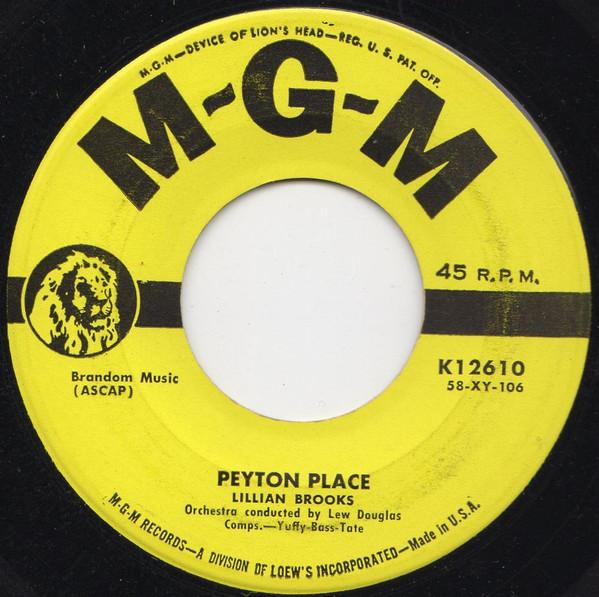 

7inch Record LILLIAN BROOKS Peyton Place Say Youre Mine K12610 MGM 1958 US Pop Used