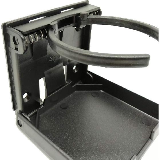 TIHOOD 2PCS Adjustable Folding Drink Holder With Screws/Adjustable Cup Holder For Marine/Boat/Caravan/Car (Black)