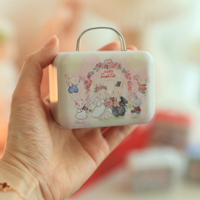 1pc Mini Tins Box Wedding Gifts Suitcase Tin Chocolate Candy Packaging Metal Storage Box