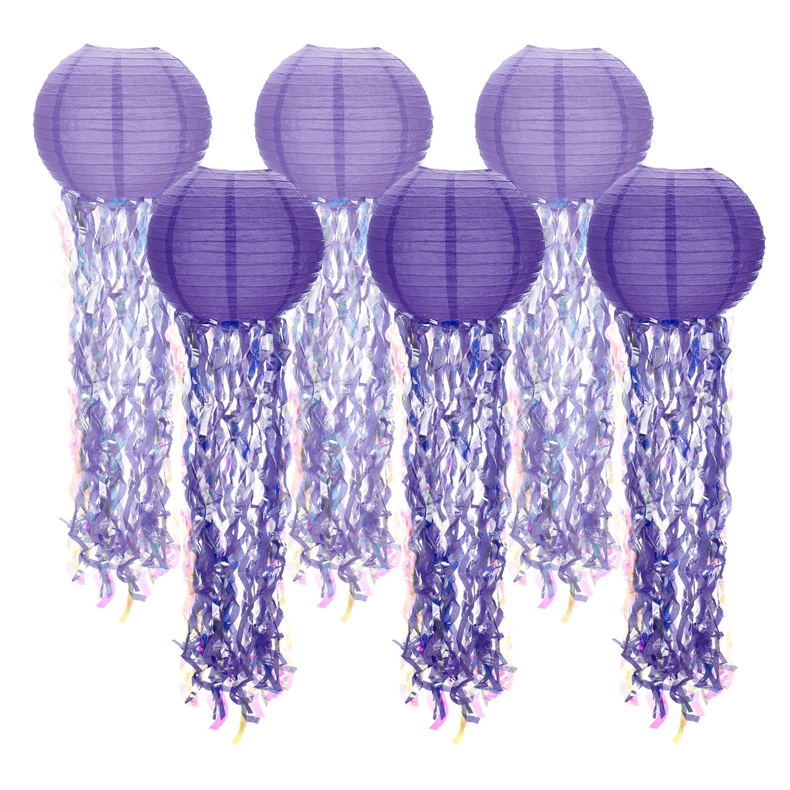 

6pcs Jellyfish Paper Lanterns Hanging Colorful Lanterns Decorations for Ocean Under the Sea Theme Birthday Party