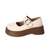 Casual style round head shallow mouth one-word single shoes, new summer temperament increases and shows long legs Mary Jane small leather shoes
