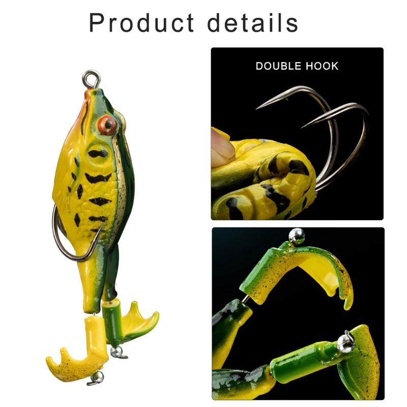 5Pcs Fishing Lures Soft Artificial Frogs Fishing Trout Fishing Lures Double Propellers Colorful Large Feet Swimbaits Set